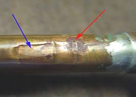 a leaking copper pipe
